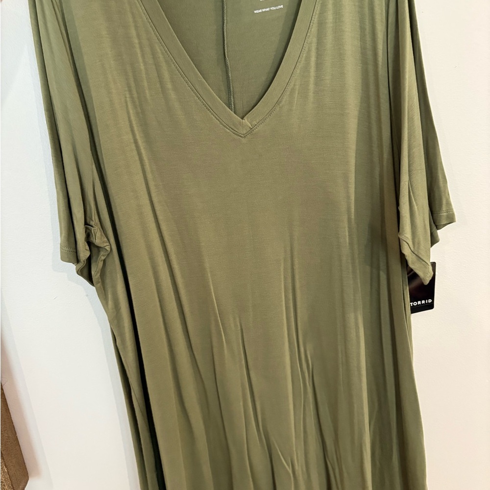 Torrid Green Oversized Short Sleeve Tunic